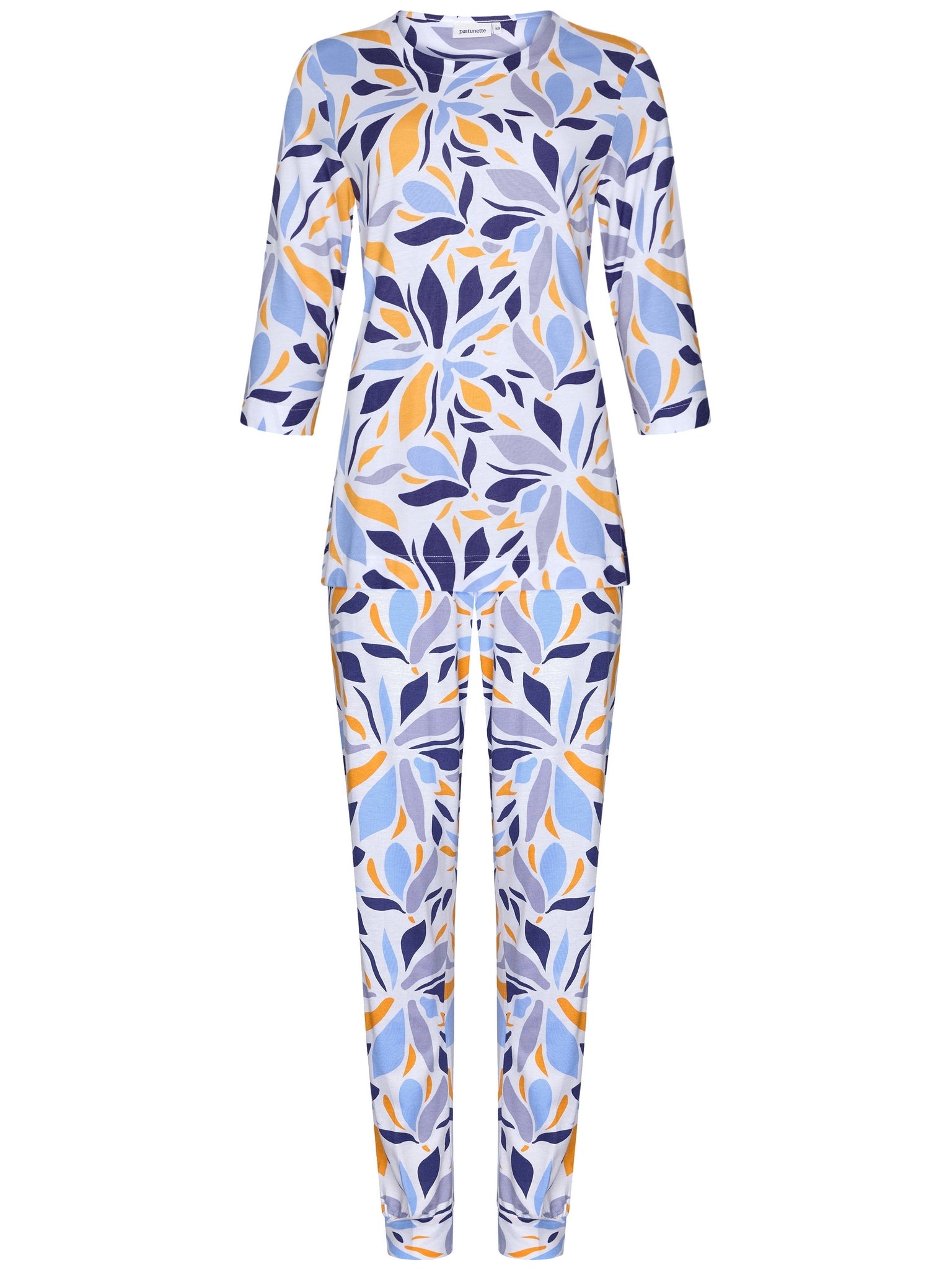 pastunette-yellow-breeze-pyjama-wei-blumen-3-4-arm image 1