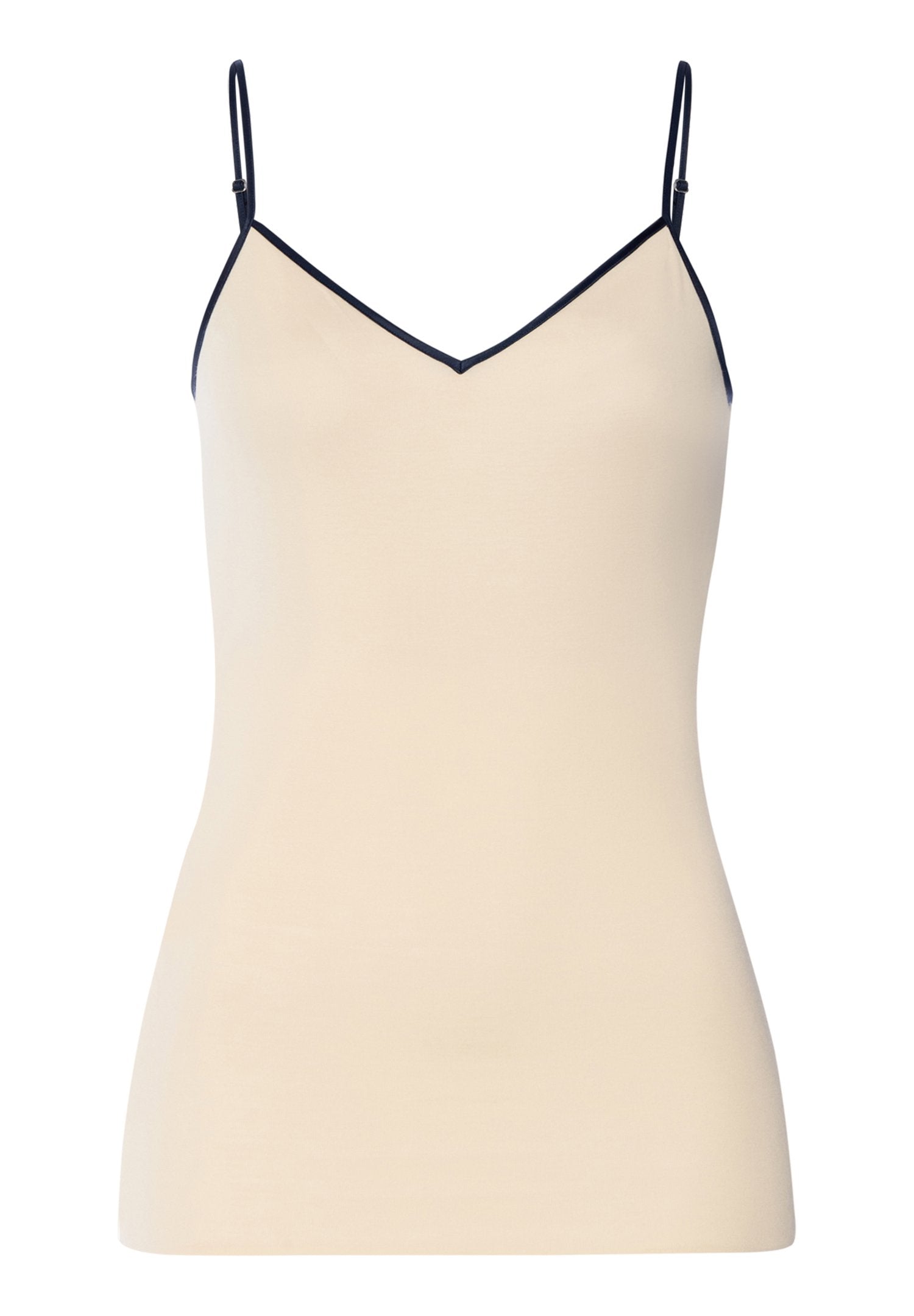 hanro-cotton-seamless-spaghettitop-v-ausschnitt-summer-sand-baumwolle image 1