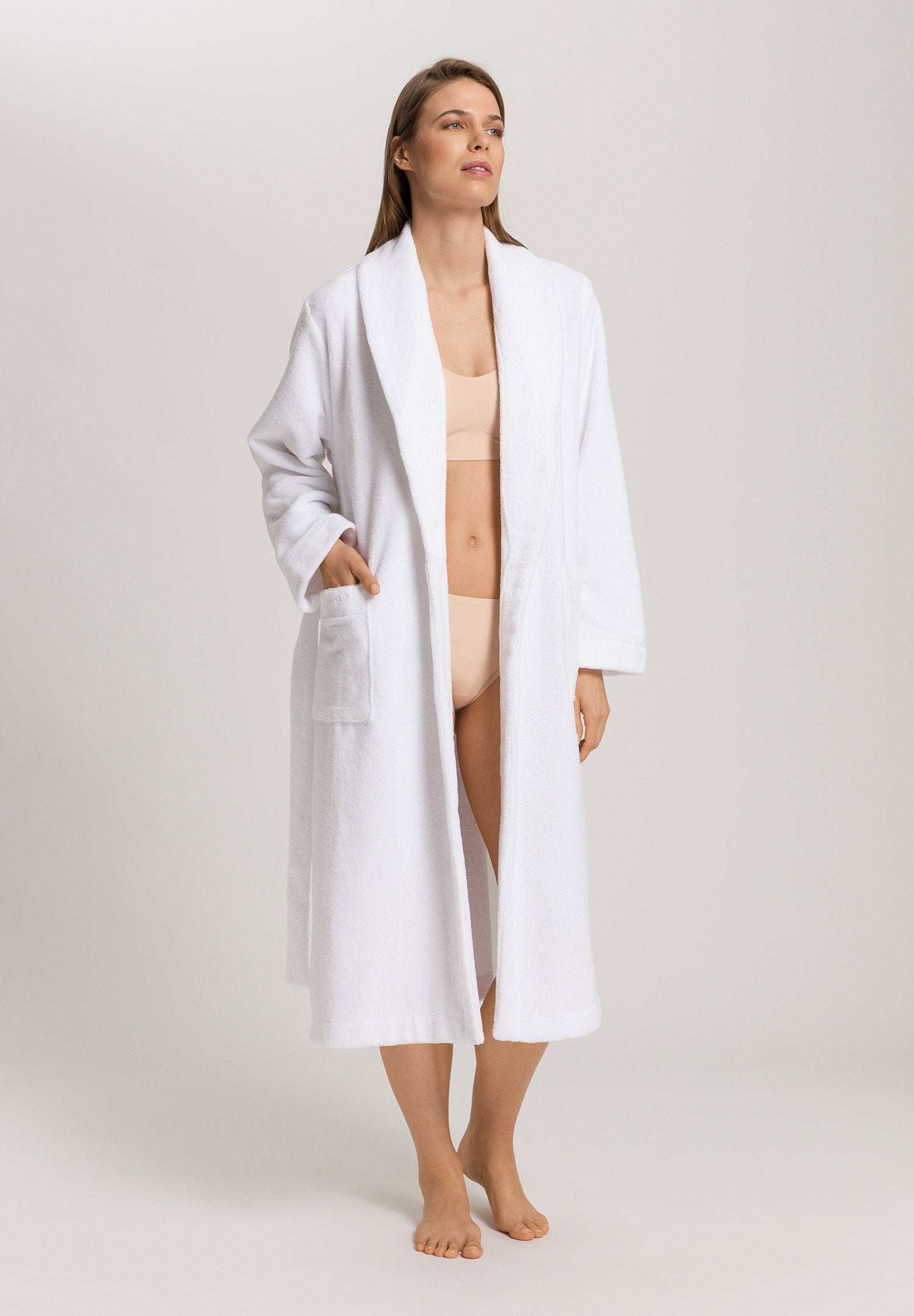 hanro-selection-robe-115cm-bademantel-wei-frottee image 5