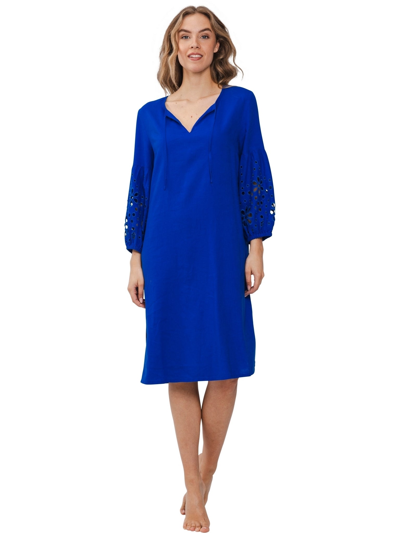 pastunette-cobalt-sea-kleid-blau-leinen-strandkleid image 2