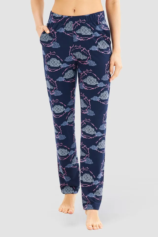 r-sch-be-happy-hose-lang-pyjamahose-blau-wolkendruck image 1