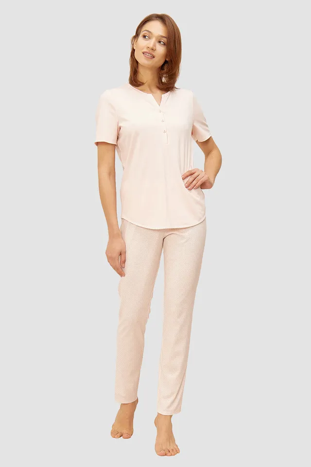 r-sch-be-happy-pyjama-lang-damen-orange-punkte image 1