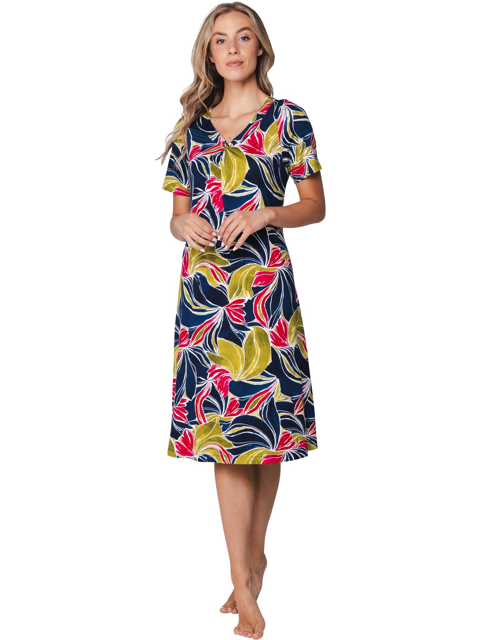pastunette-paradise-kleid-blau-viskose-blumenprint-110-cm image 2