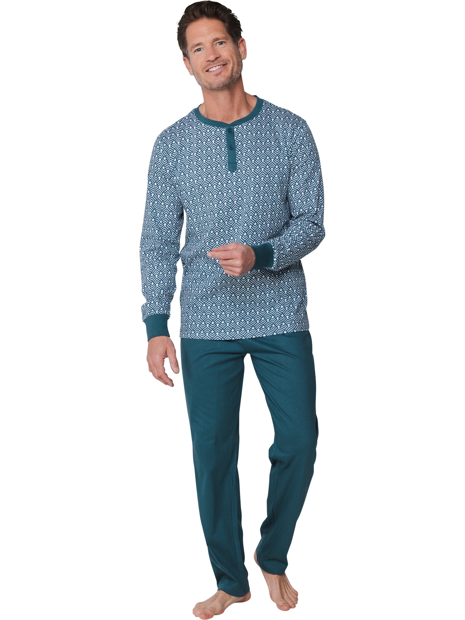 pastunette-green-motion-pyjama-herren-gr-n-baumwolle image 3