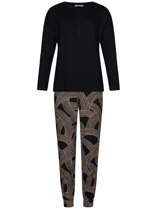 pastunette-premium-balance-pyjama-schwarz-mit-print image 1