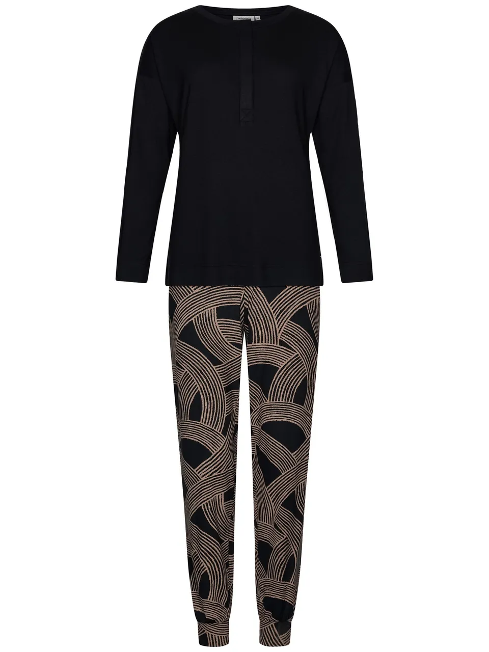 pastunette-premium-balance-pyjama-schwarz-mit-print image 1