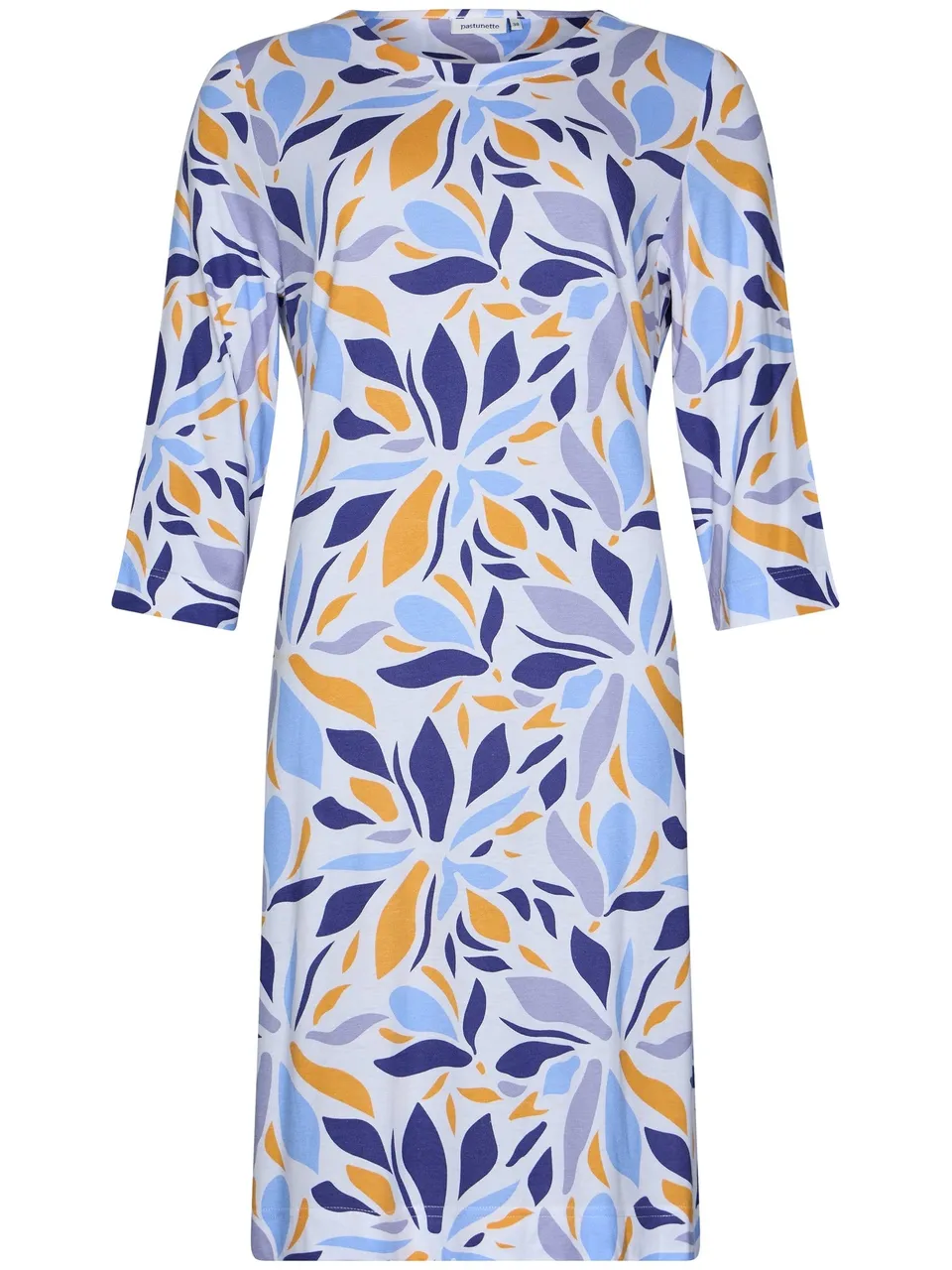 pastunette-yellow-breeze-nachthemd-blumenprint-wei-3-4-arm image 1
