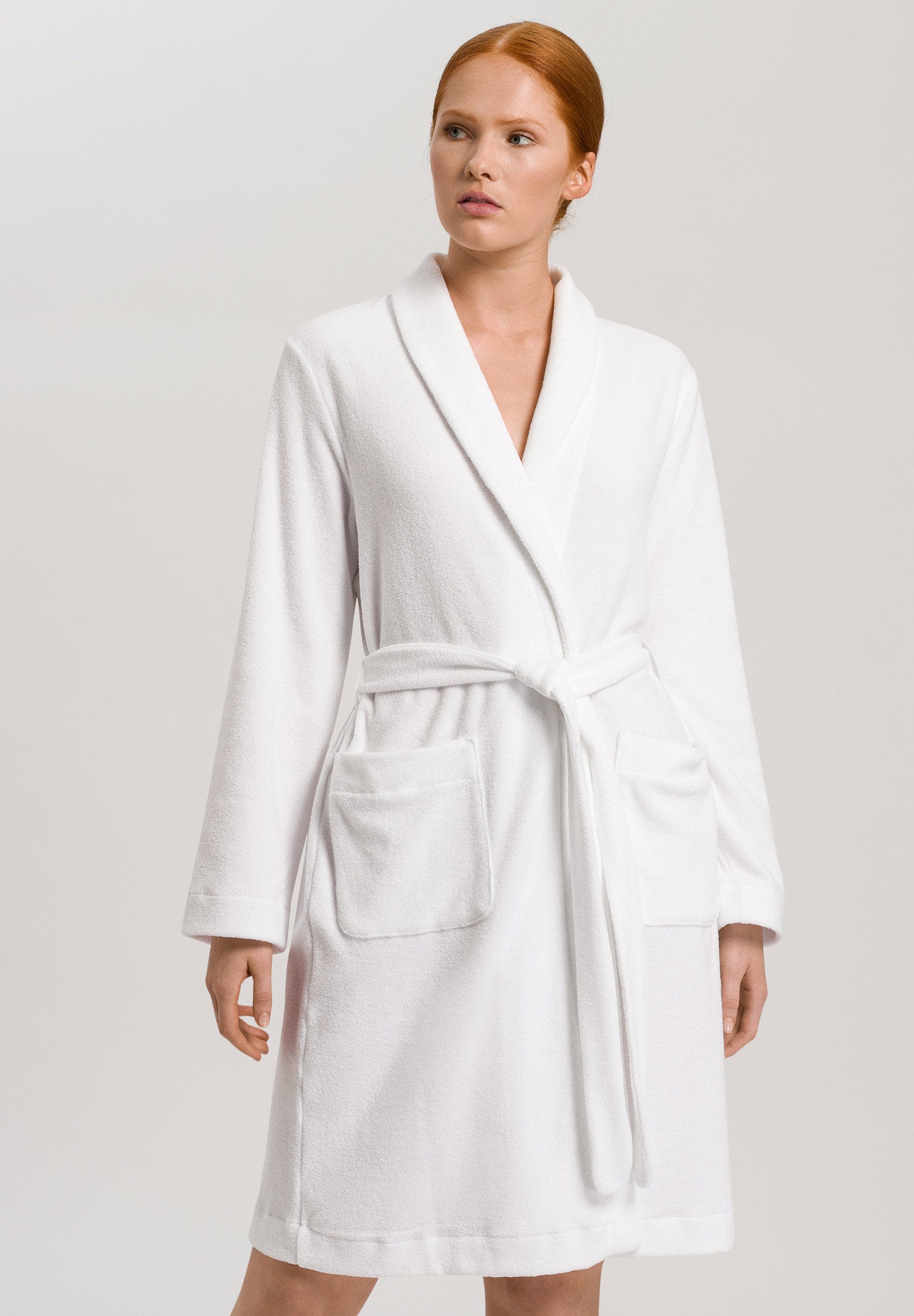 hanro-selection-robe-077127-morgenmantel-wei-frottee-100cm image 2
