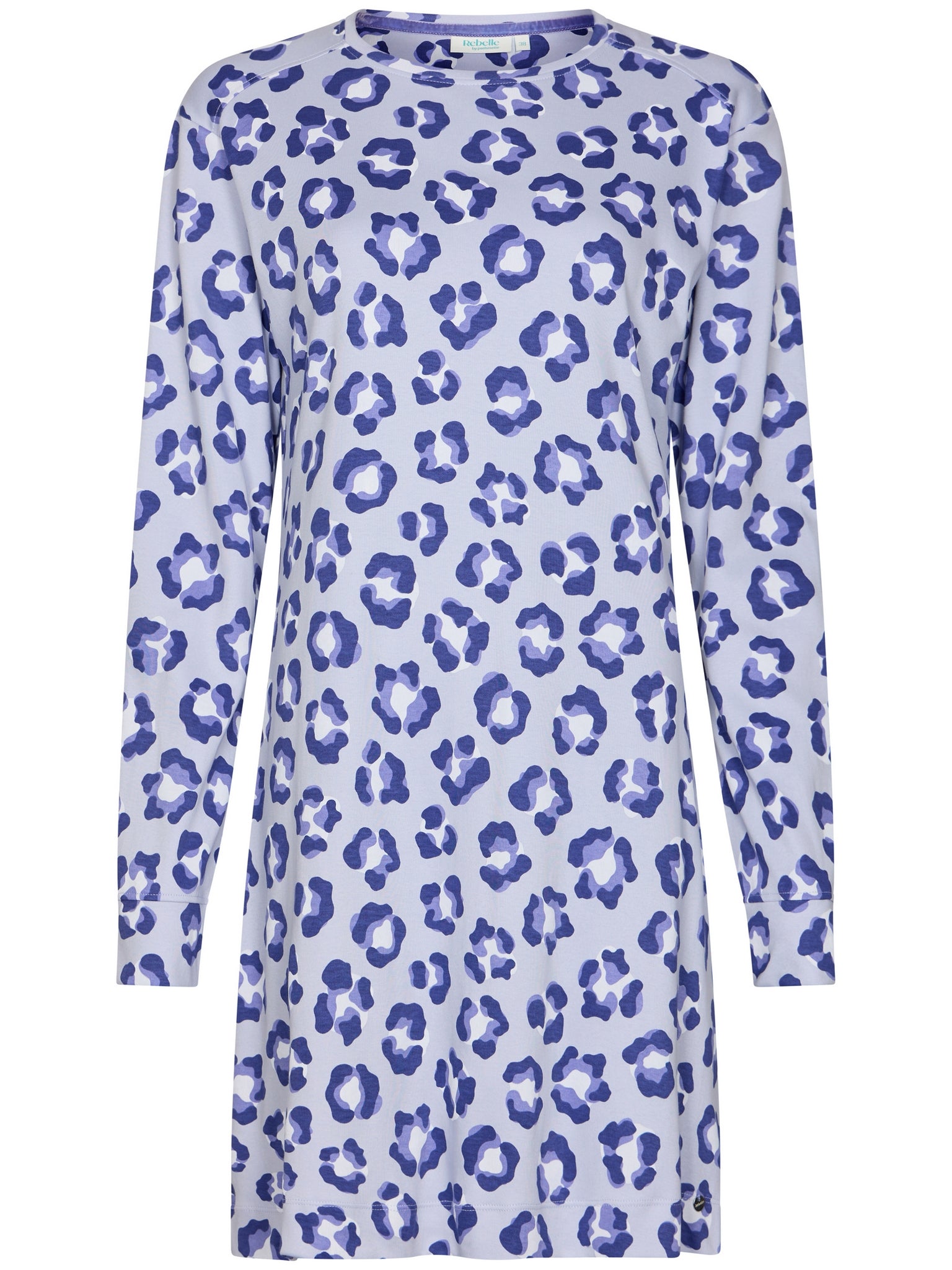 rebelle-leopard-lilac-nachthemd-lila-animal-langarm-baumwolle image 1