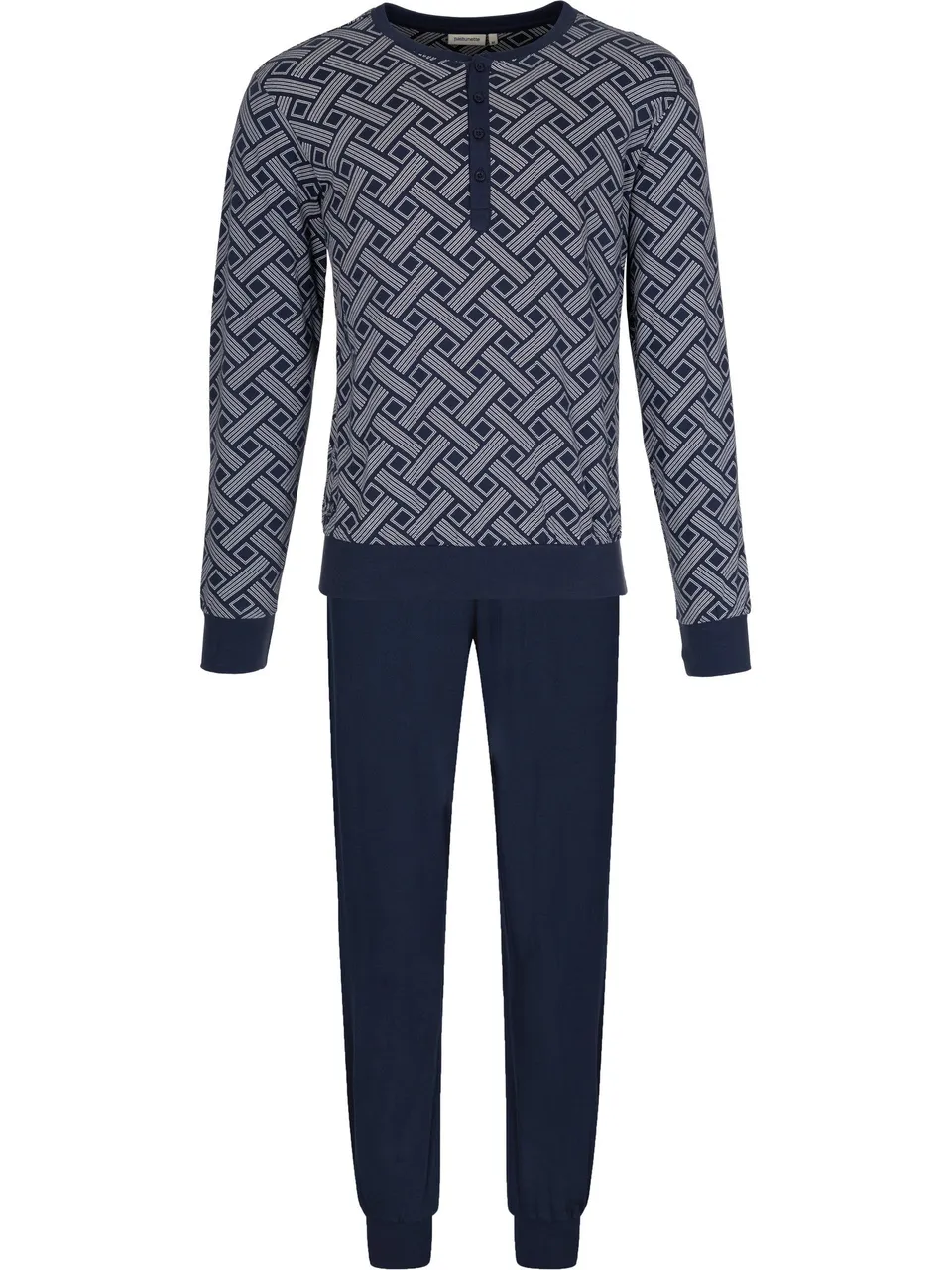 pastunette-blue-draft-pyjama-herren-langarm-blau image 1