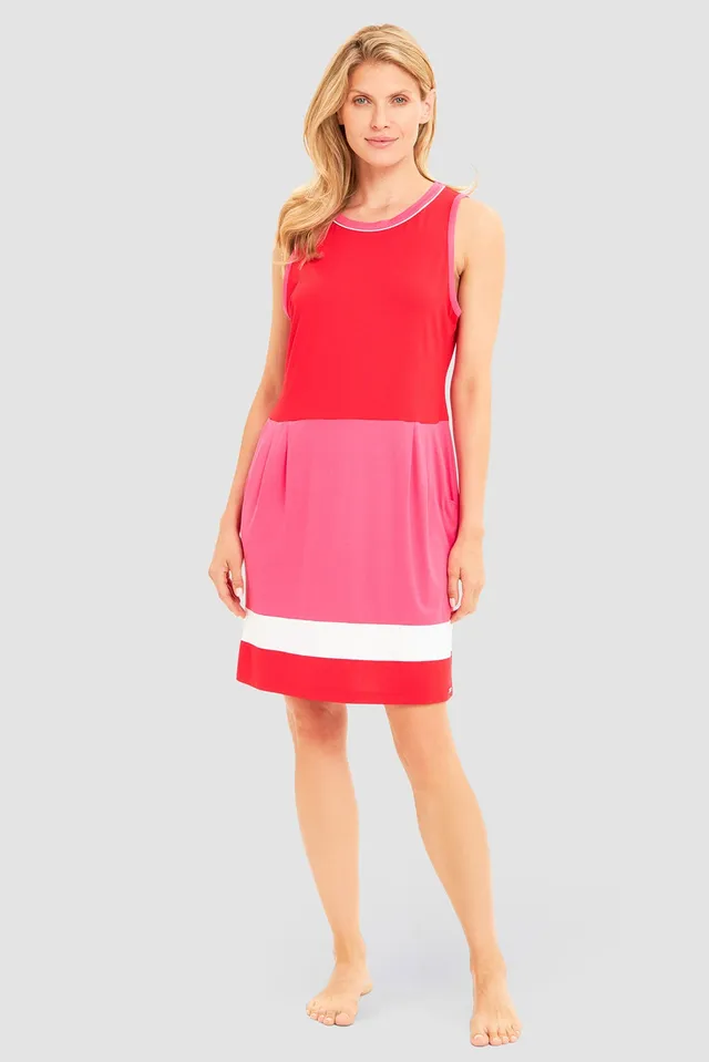 r-sch-be-happy-strandkleid-knielang-rot-color-blocking image 1