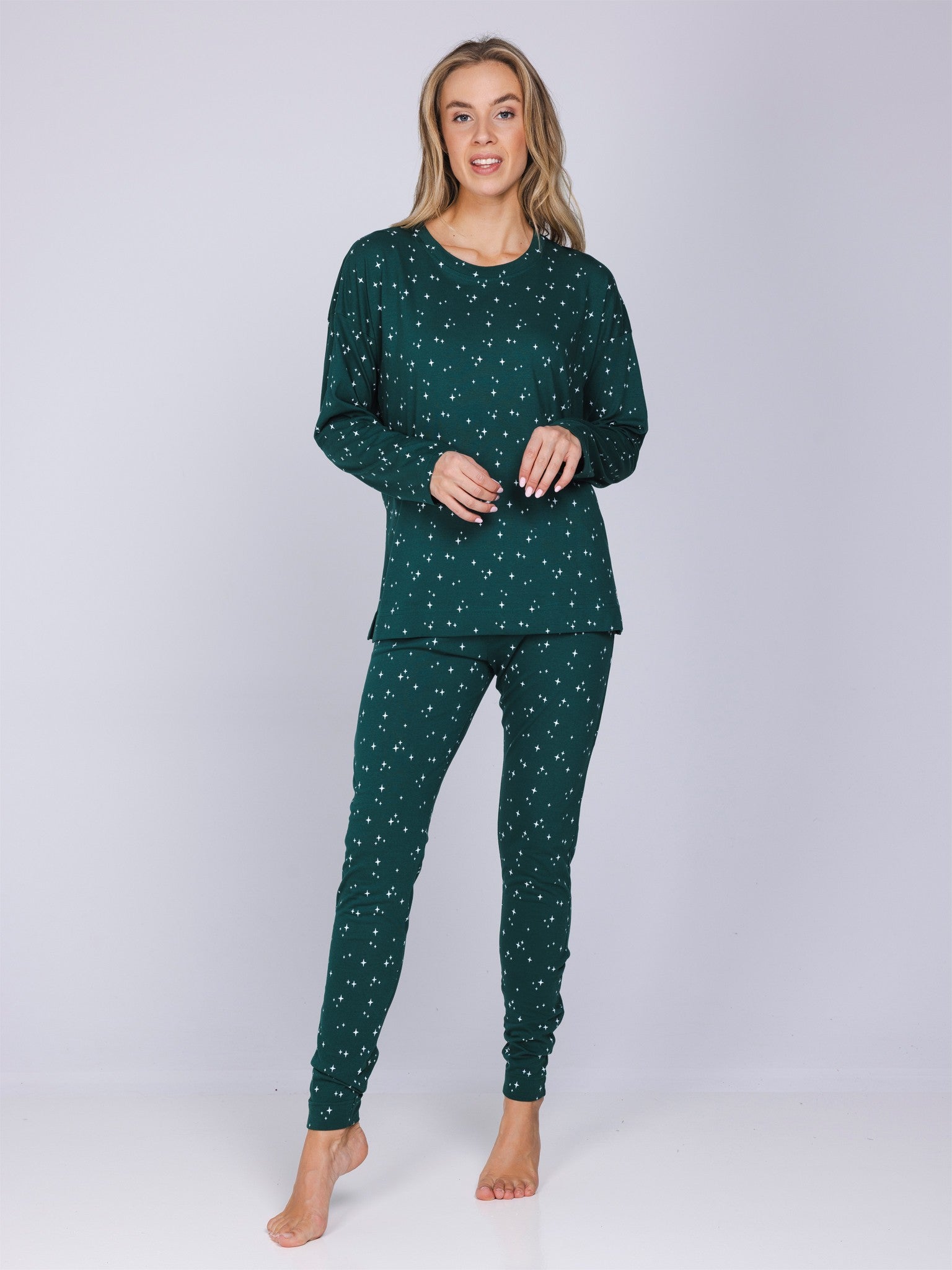 myrebelle-cozy-pyjama-damen-gr-n-schlafanzug image 2