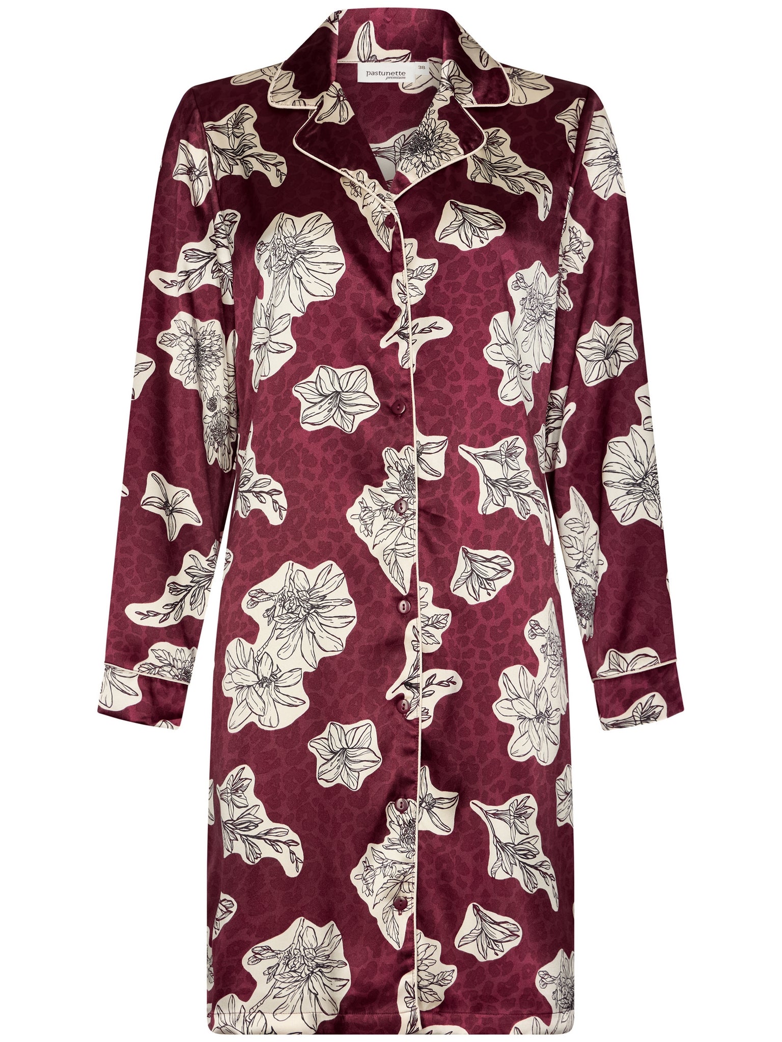 pastunette-premium-burgundy-dream-nachthemd-satin-bordeaux image 1
