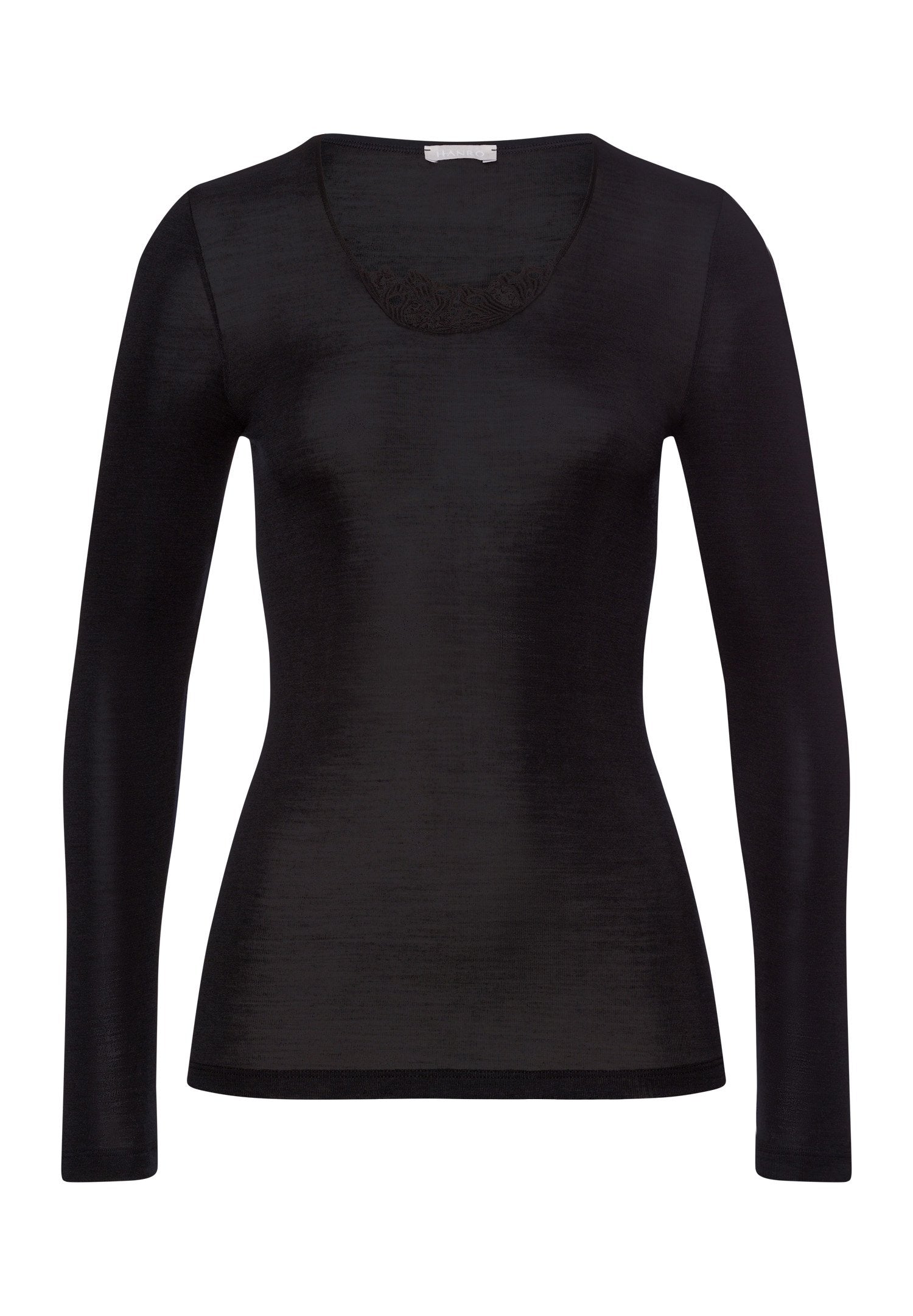 hanro-woolen-silk-langarmshirt-071522-shirt-schwarz-stickerei-wolle image 1