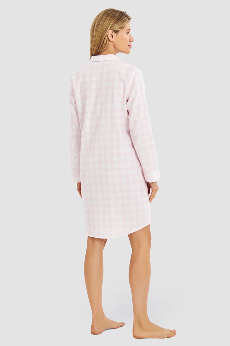 r-sch-be-happy-nachthemd-knielang-flanell-rosa-baumwolle image 3