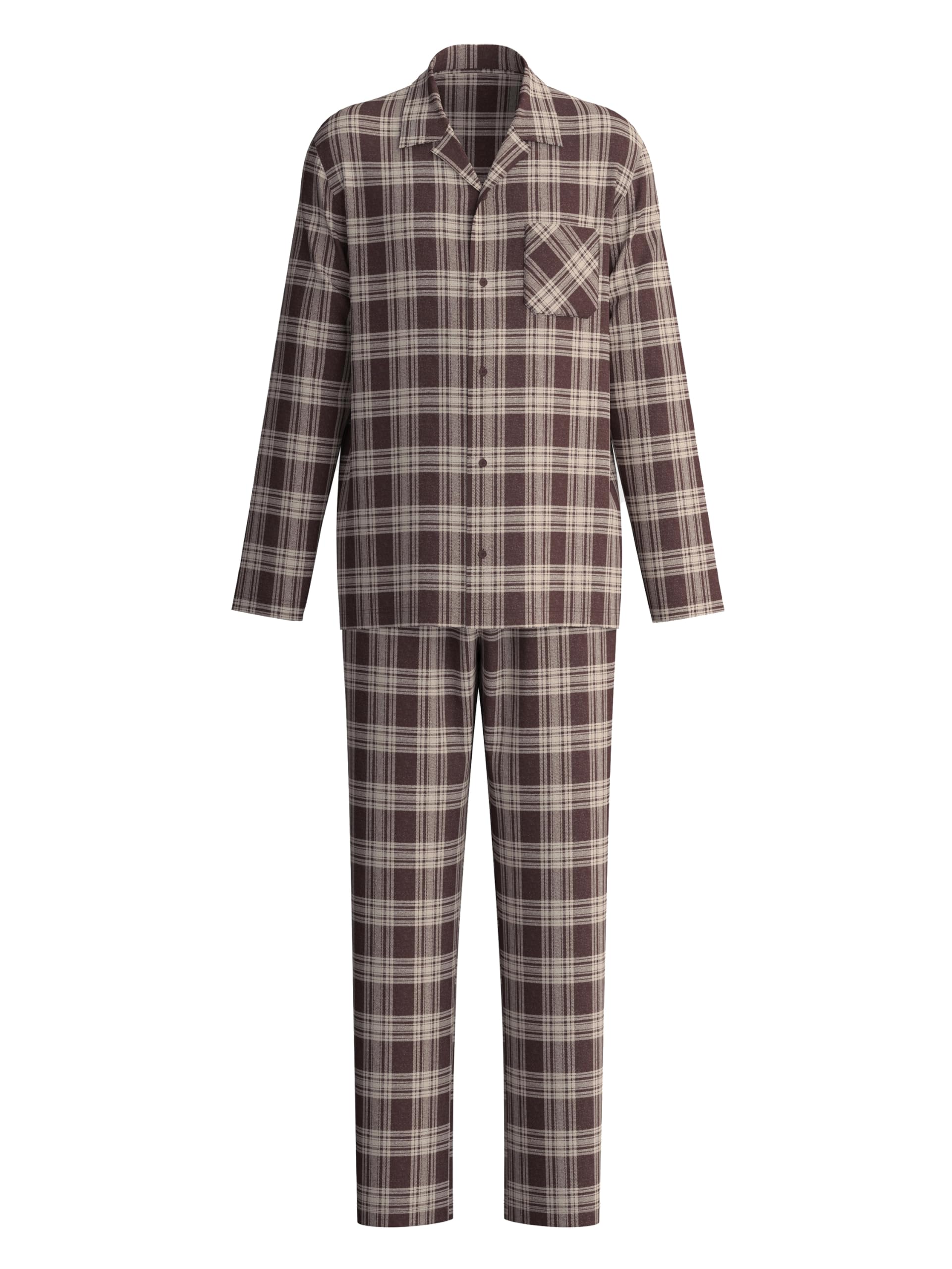 calida-relax-flannel-mood-pyjama-herren-karo-reverskragen image 4