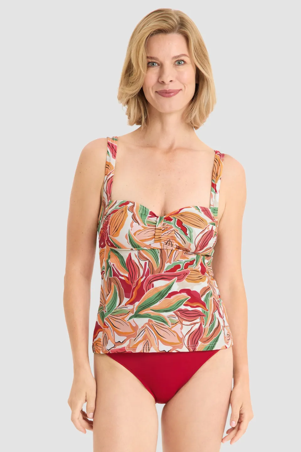 r-sch-be-happy-tankini-orange-bl-ttermuster-mit-cups image 1