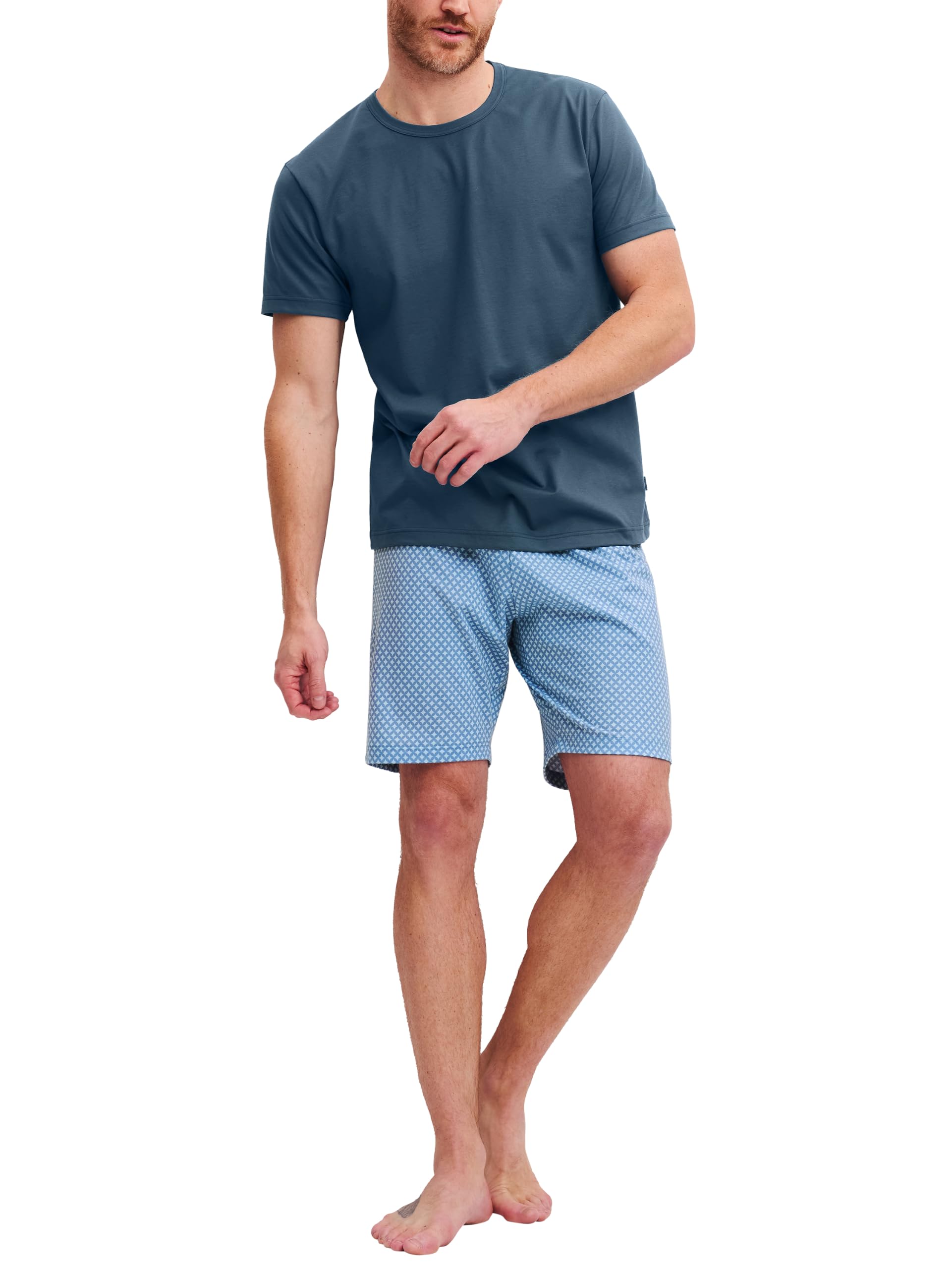 calida-cotton-special-kurz-pyjama-herren-garnet image 5
