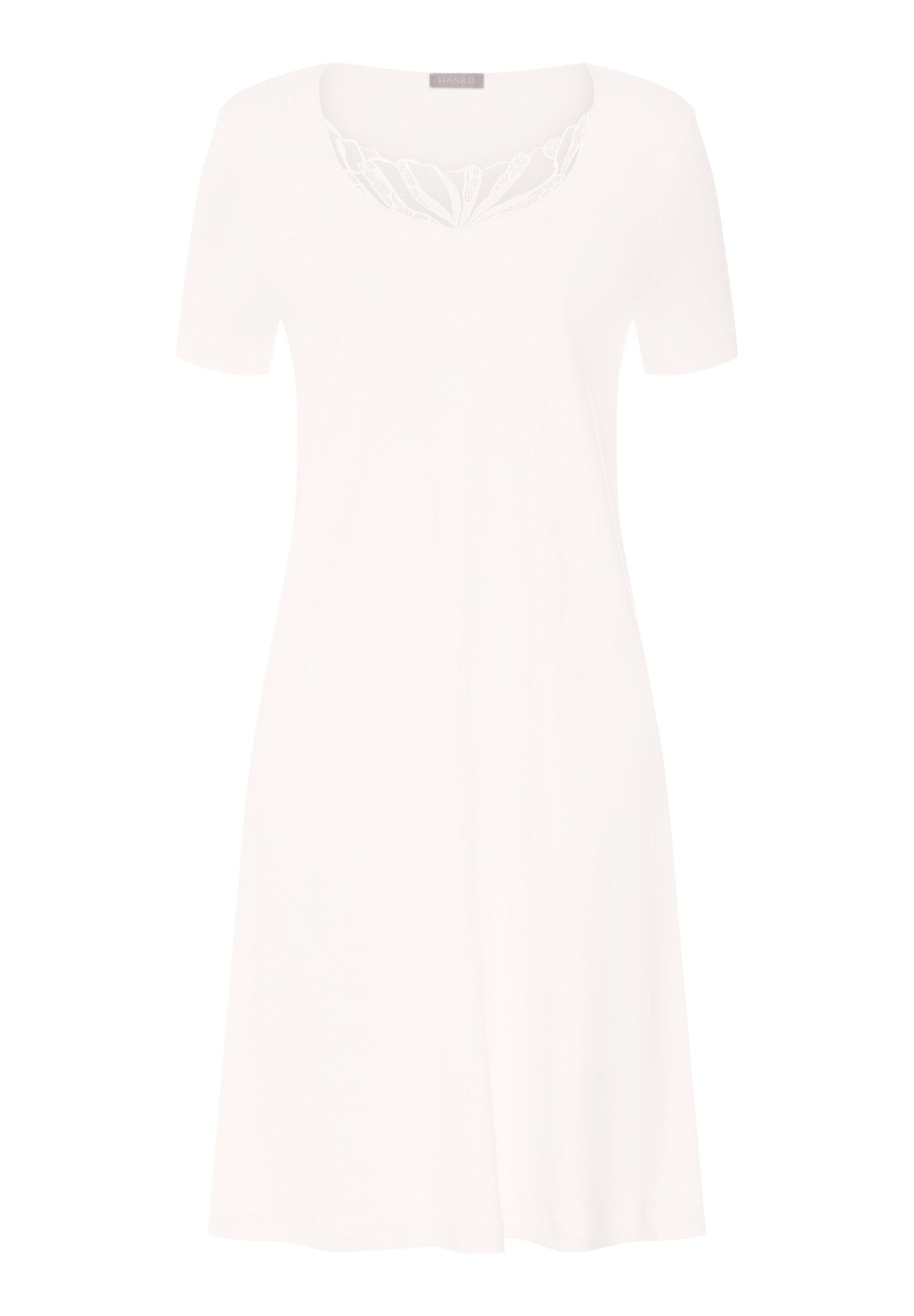 hanro-rosaria-nachthemd-100cm-kurzarm-off-white-stickerei image 1