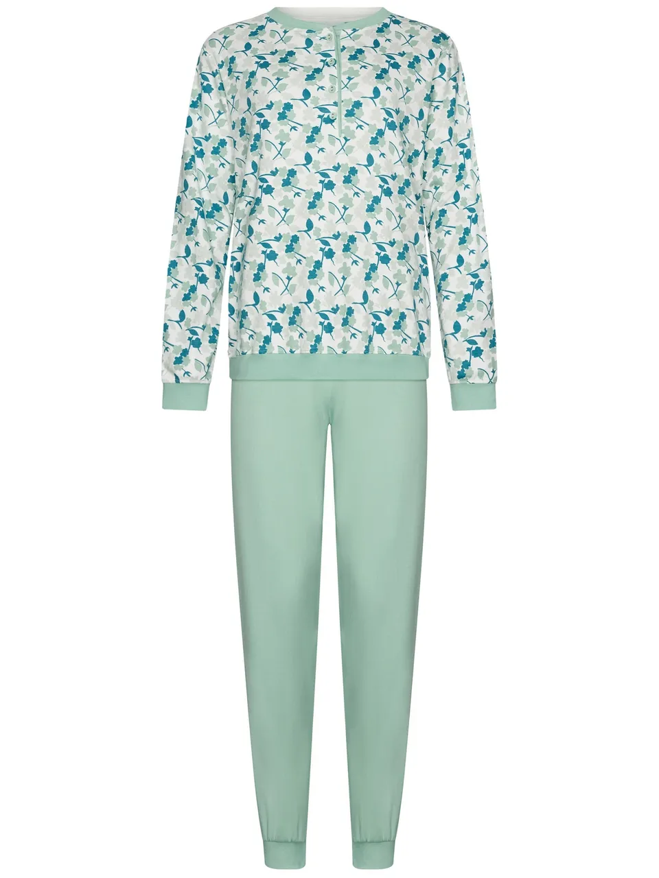 pastunette-sangria-nights-pyjama-gr-n-blumen-baumwolle image 1