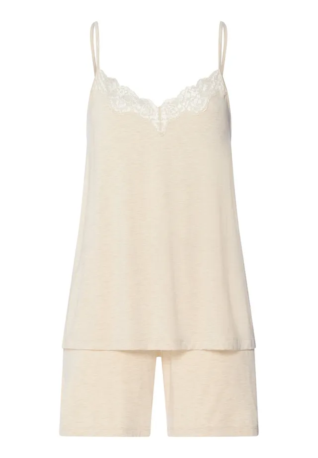 hanro-natural-elegance-shorty-pyjama-summer-sand-melange-viskose image 1