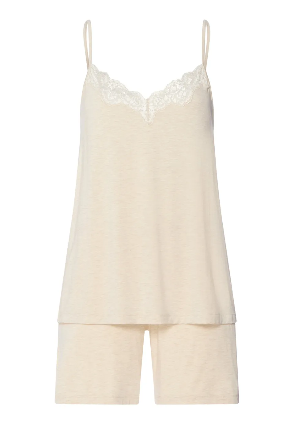 hanro-natural-elegance-shorty-pyjama-summer-sand-melange-viskose image 1