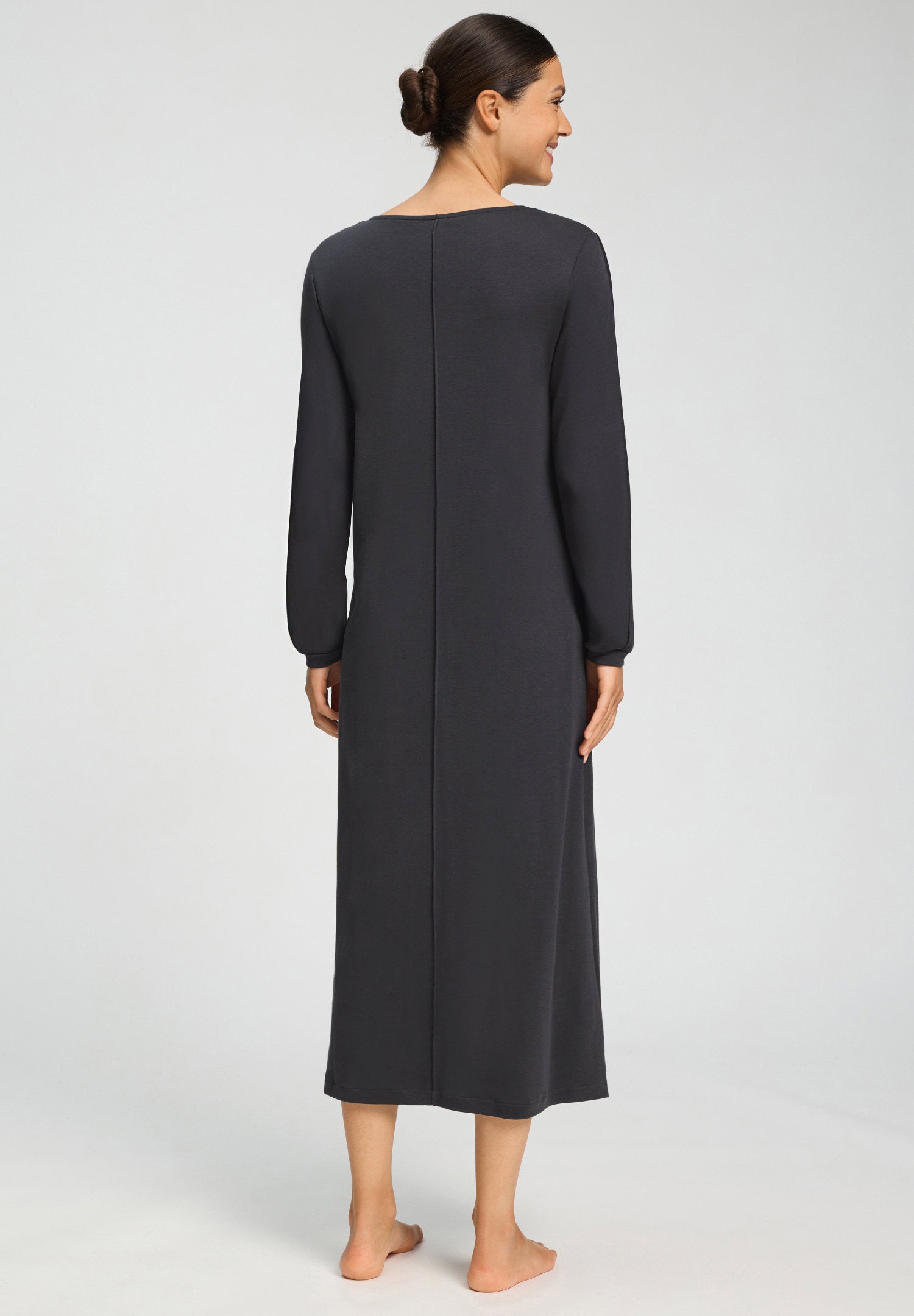 hanro-franca-l-slv-nightdress-130cm-nachthemd-phantom image 5
