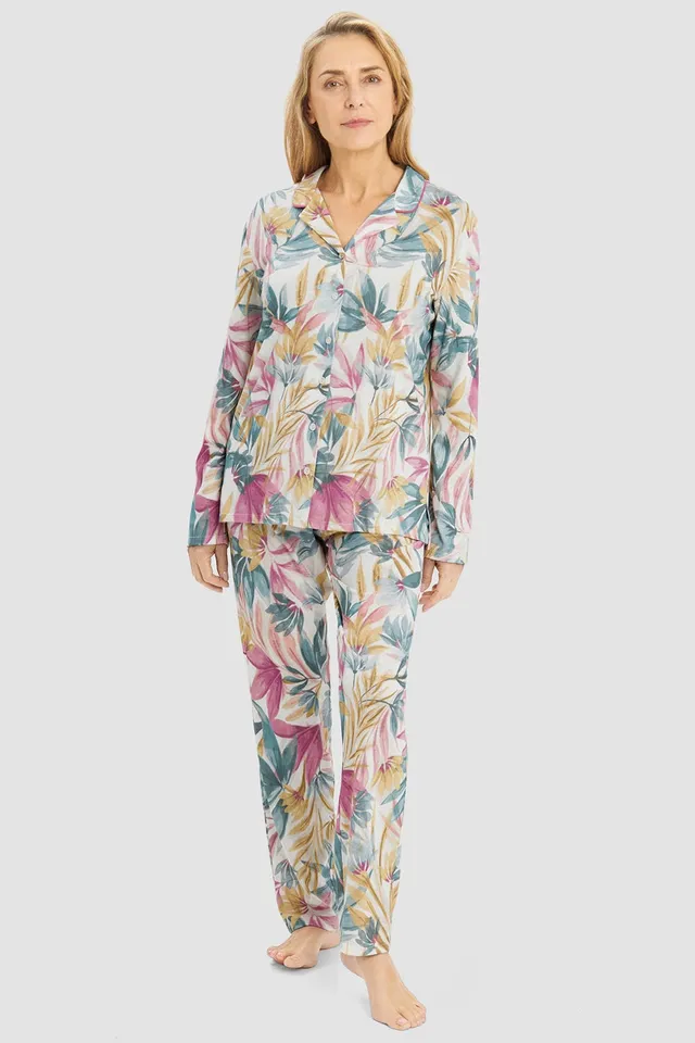 r-sch-be-happy-pyjama-lang-bl-tterdruck-schlafanzug-mehrfarbig image 1