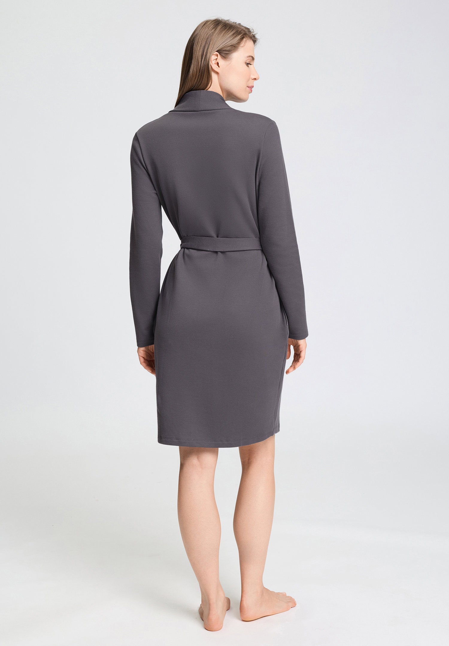 hanro-easy-wear-robe-morgenmantel-dark-sesame-baumwolle image 4