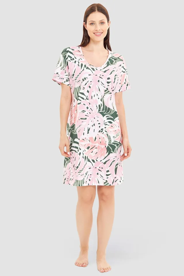 r-sch-be-happy-nachthemd-knielang-rosa-kurzarm-90cm image 1