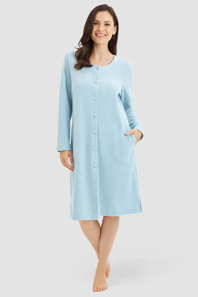 r-sch-be-happy-frottee-hausmantel-damen-blau-knielang image 1