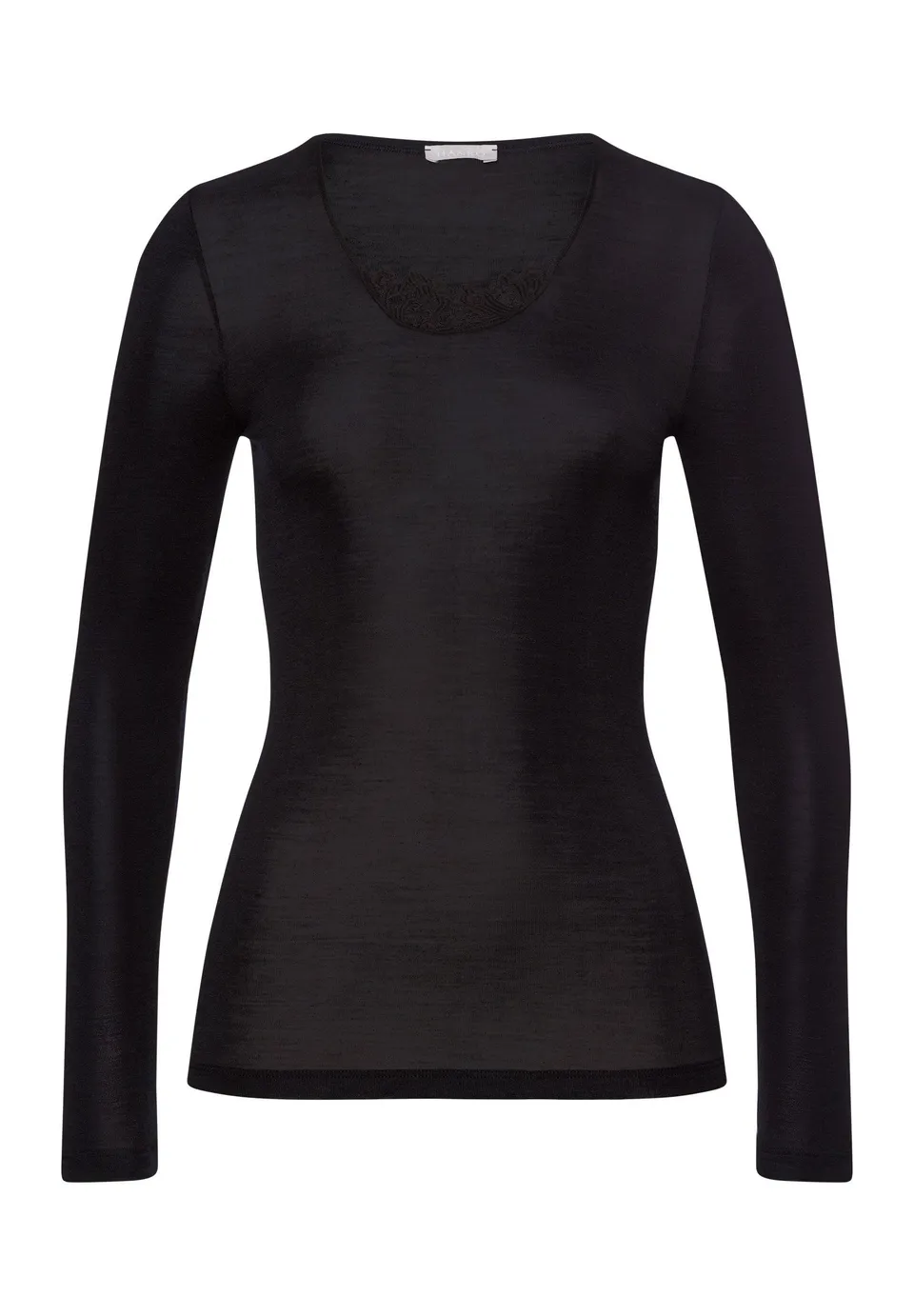 hanro-woolen-silk-langarmshirt-071522-shirt-schwarz-stickerei-wolle image 1