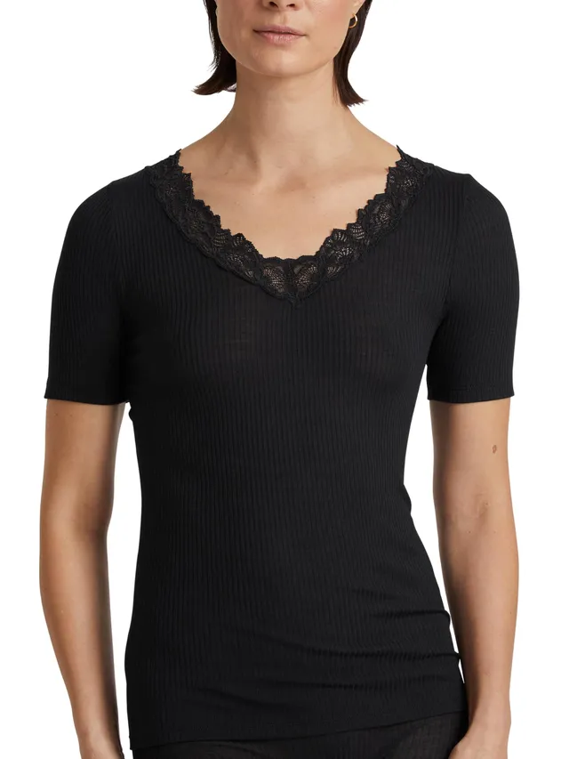 calida-silky-wool-joy-t-shirt-damen-spitze-schwarz image 1