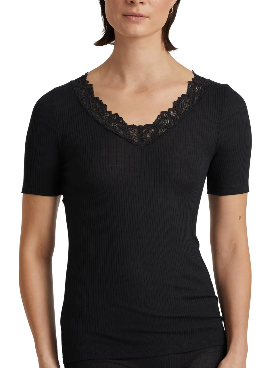 calida-silky-wool-joy-t-shirt-damen-spitze-schwarz image 1