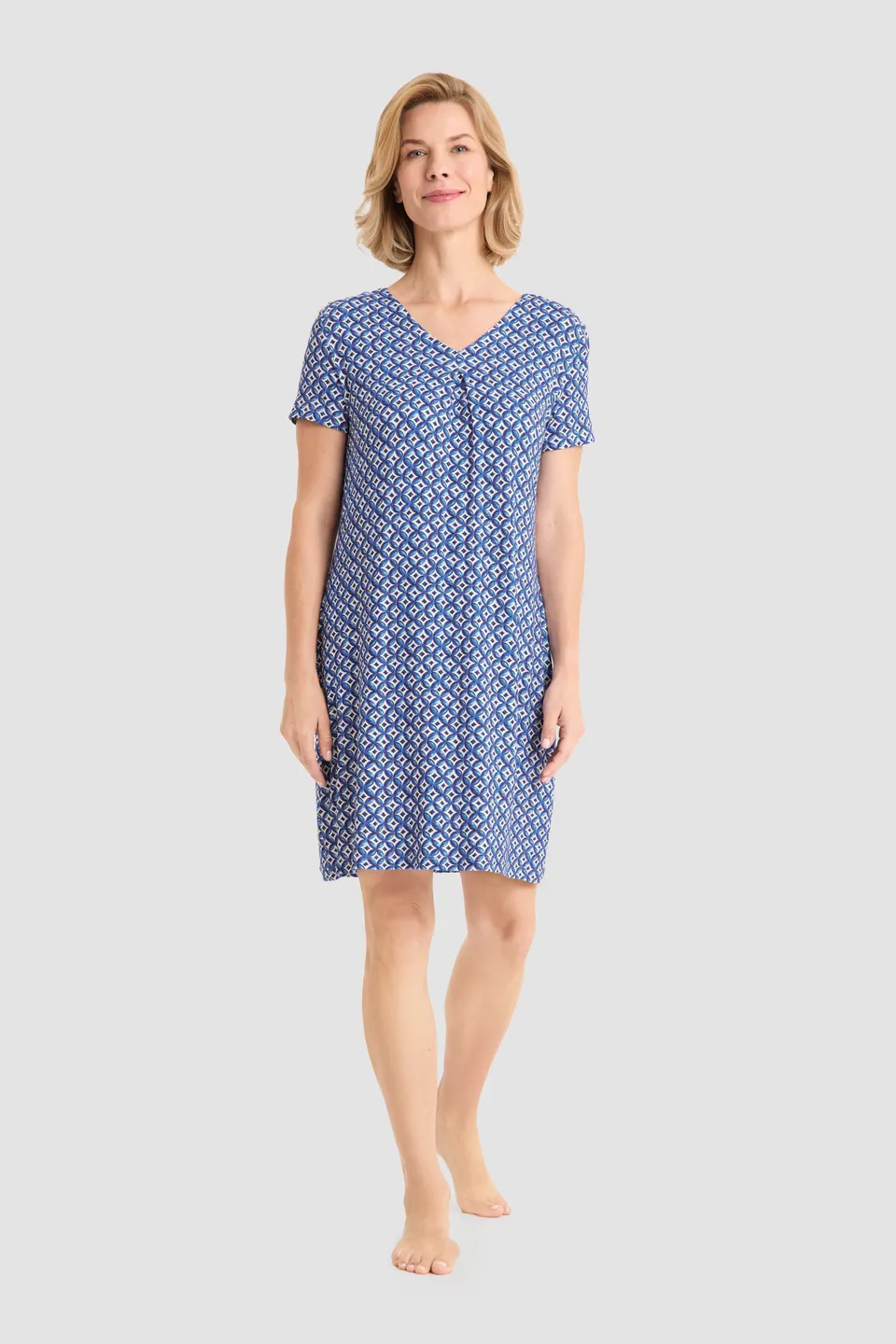 r-sch-be-happy-strandkleid-knielang-minimal-druck-blau image 1