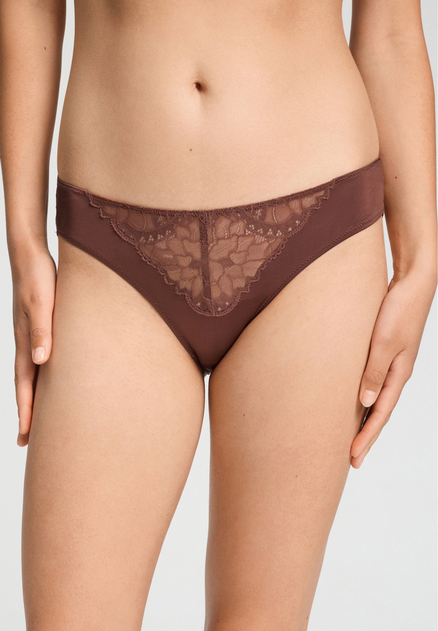 hanro-azelia-mini-briefs-slip-damen-cinnamon-spitze image 2