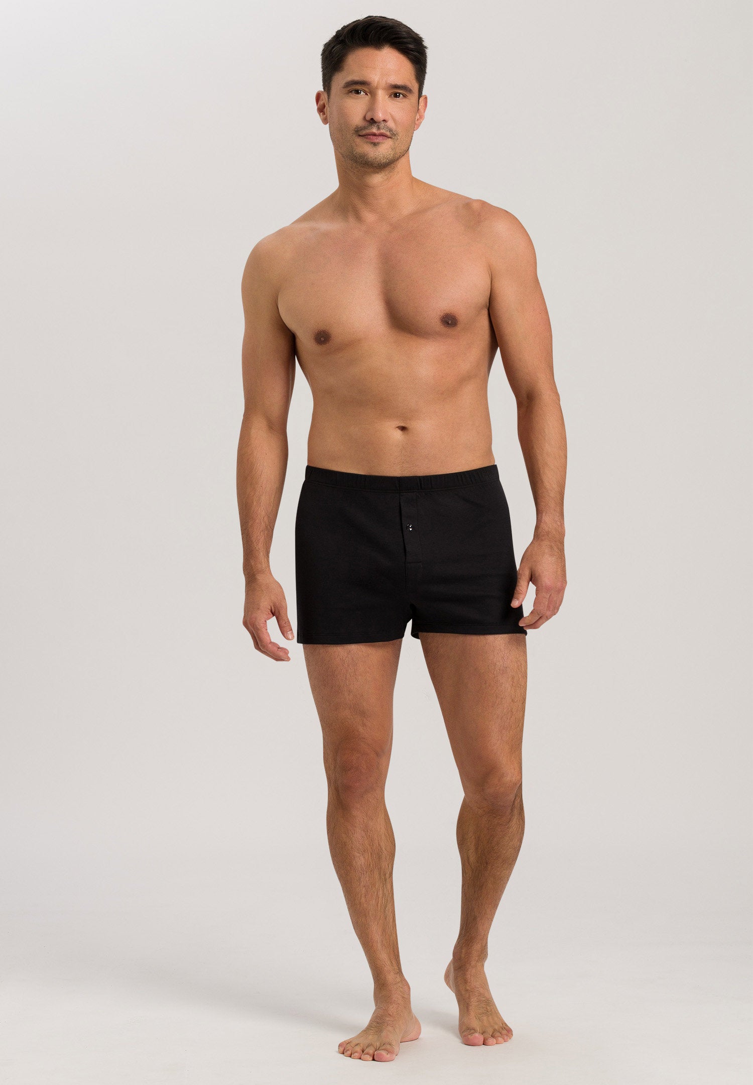 hanro-sea-island-cotton-boxers-schwarz-mit-eingriff-baumwolle image 5