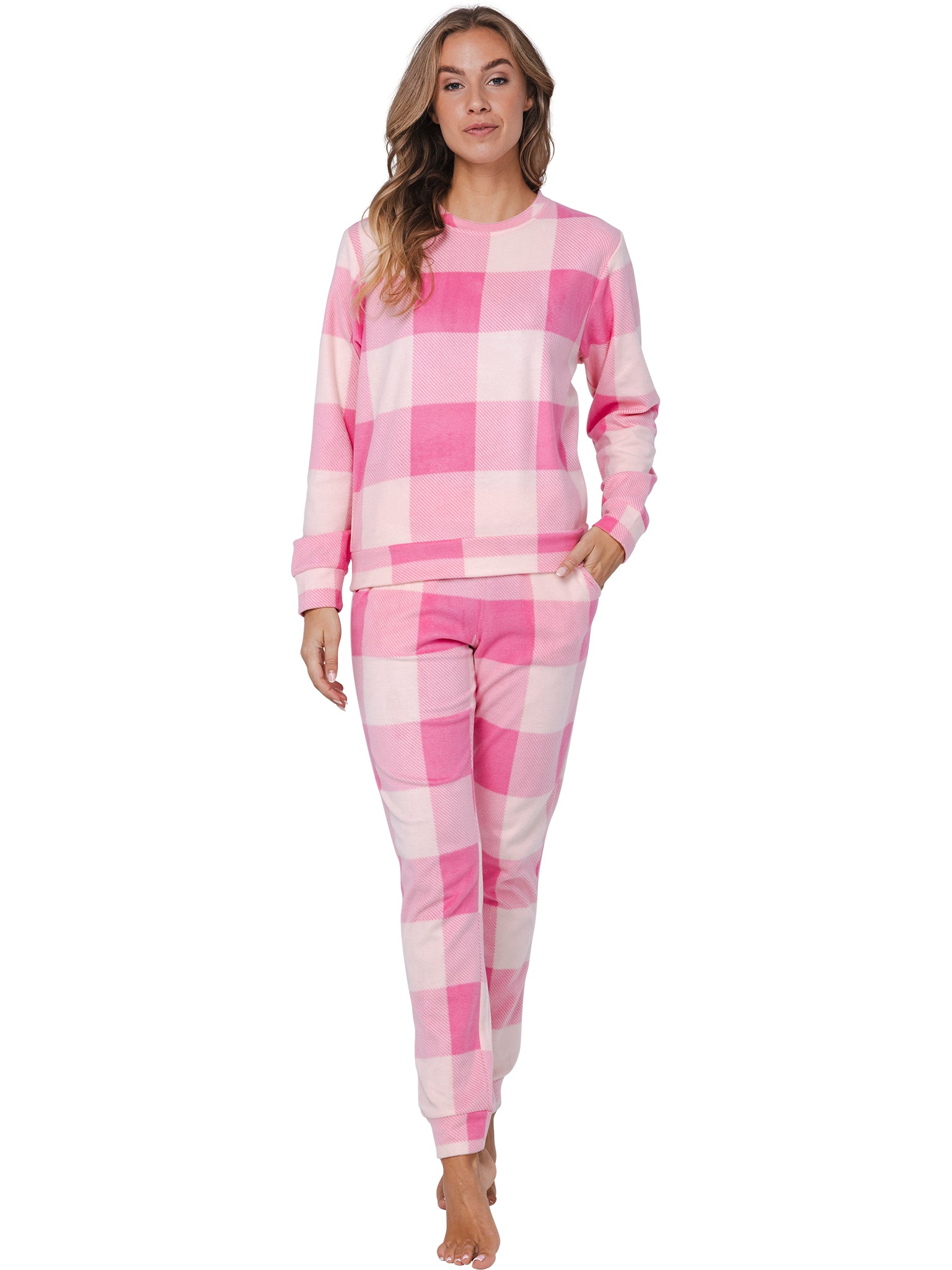 rebelle-cin-cin-pyjama-rosa-kariert-polar-fleece image 3