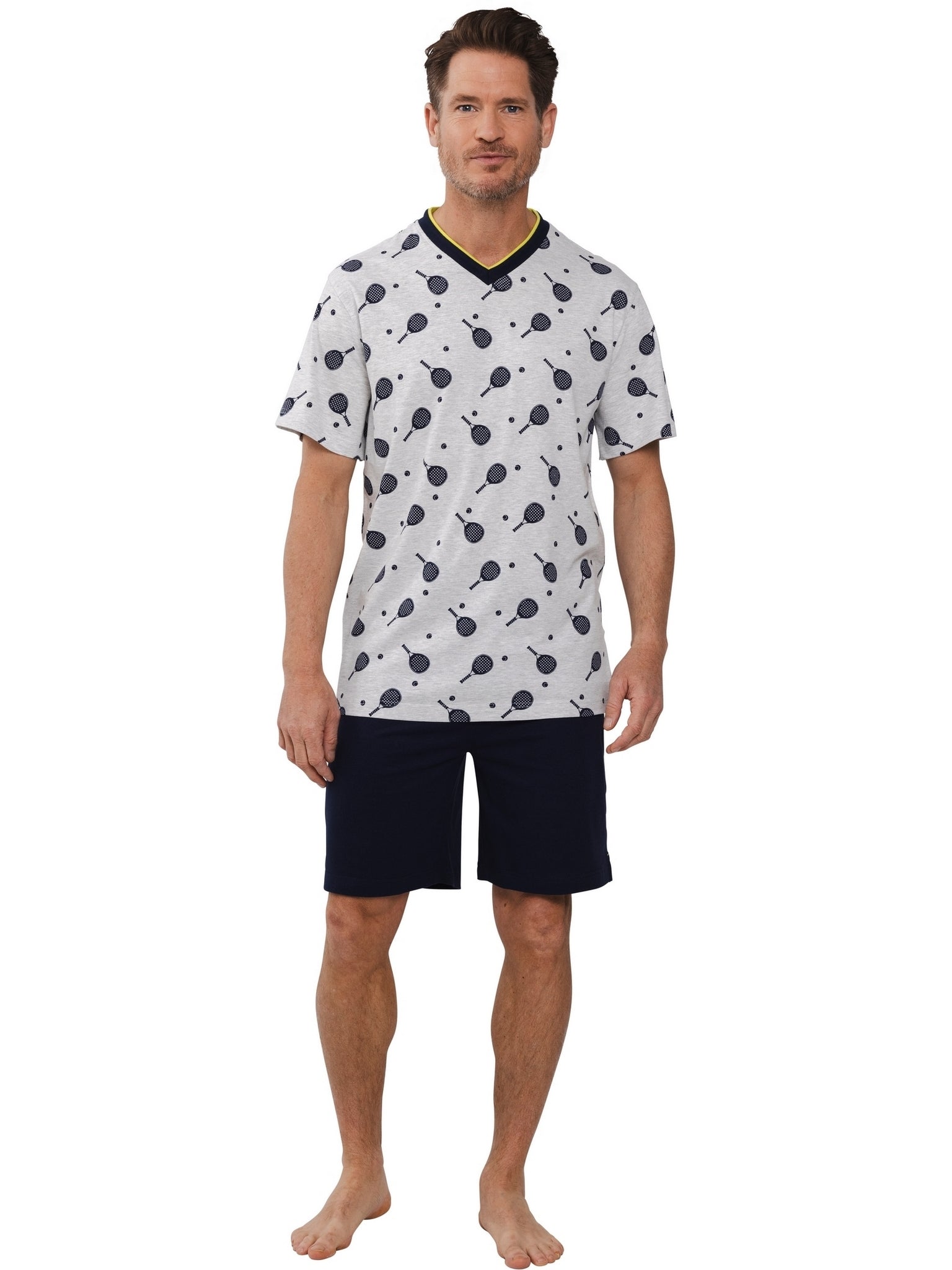 pastunette-padel-shortama-grau-baumwollmix-kurz image 3