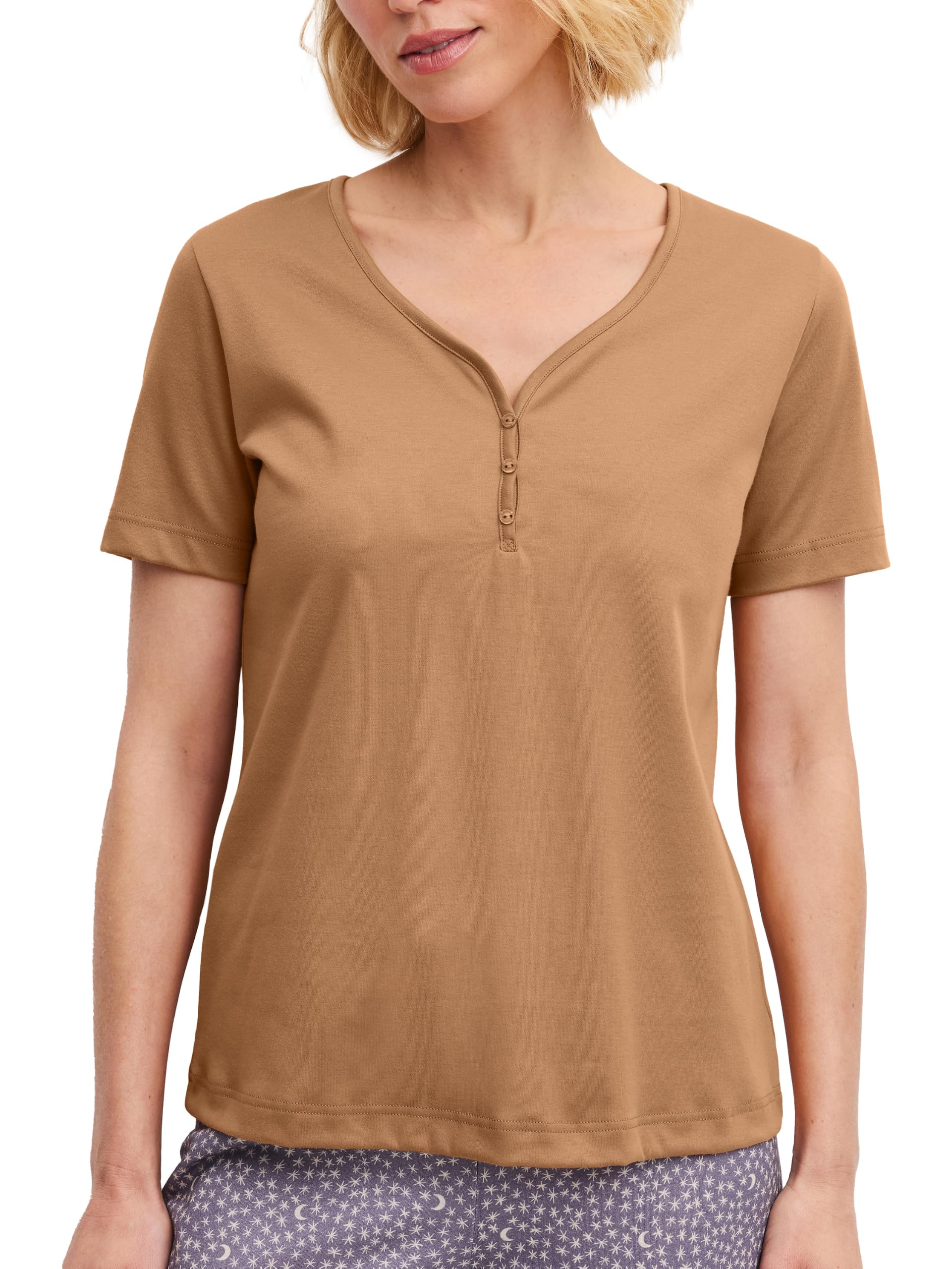 calida-favourites-sleep-t-shirt-damen-almond-brown-kurzarm image 6