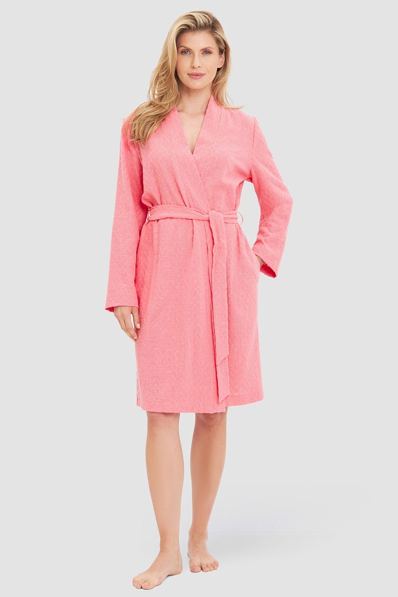 r-sch-be-happy-morgenmantel-knielang-grafikmuster-robe-orange-baumwolle image 1