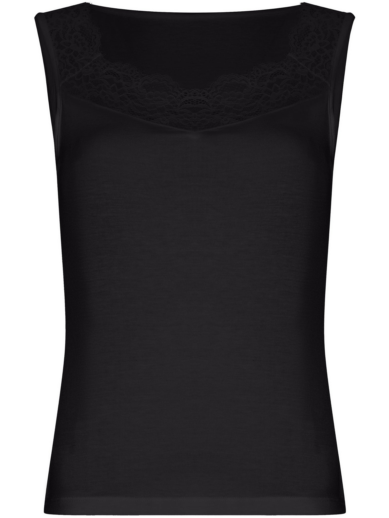 pastunette-premium-top-schwarz-rmellos-spitze-modal-wolle image 1