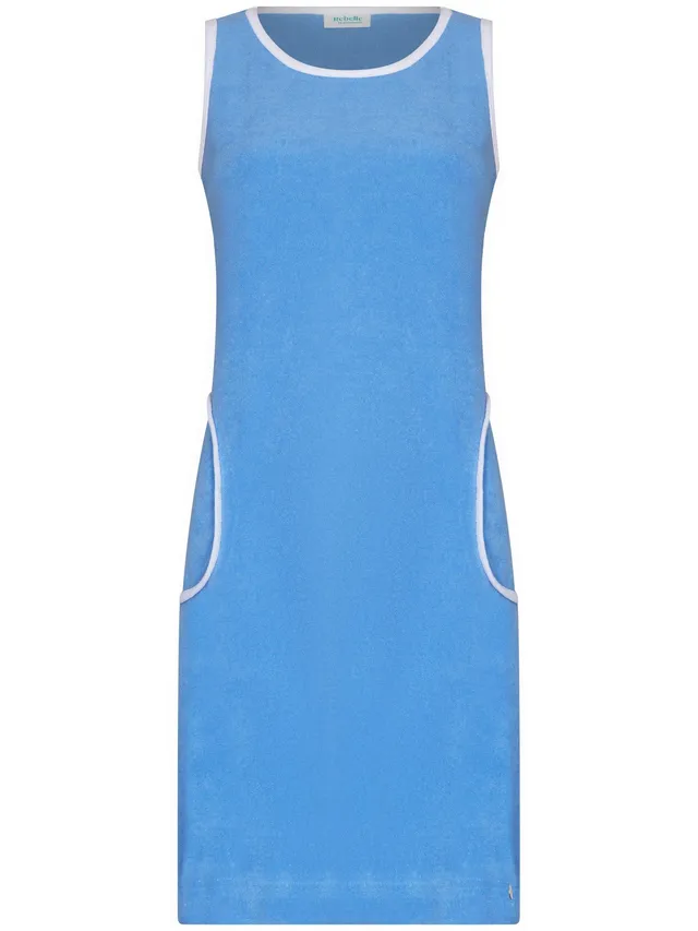 myrebelle-tropic-blush-kleid-blau-frottee-mit-taschen image 1