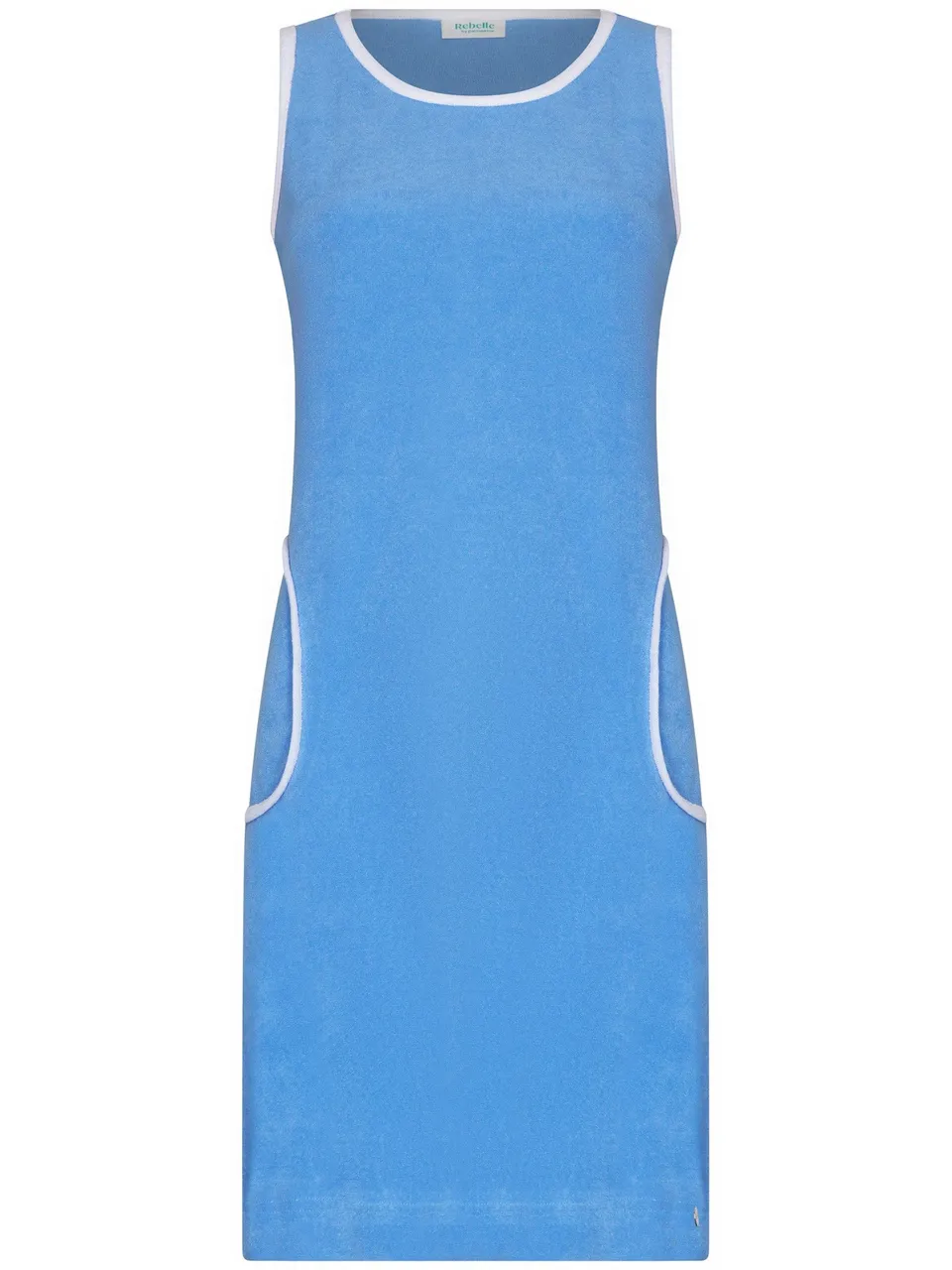 myrebelle-tropic-blush-kleid-blau-frottee-mit-taschen image 1