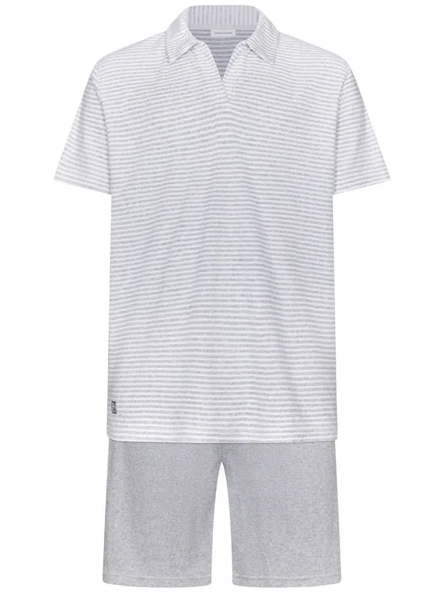 pastunette-gray-melee-shortama-grau-kurzpyjama-baumwolle image 1