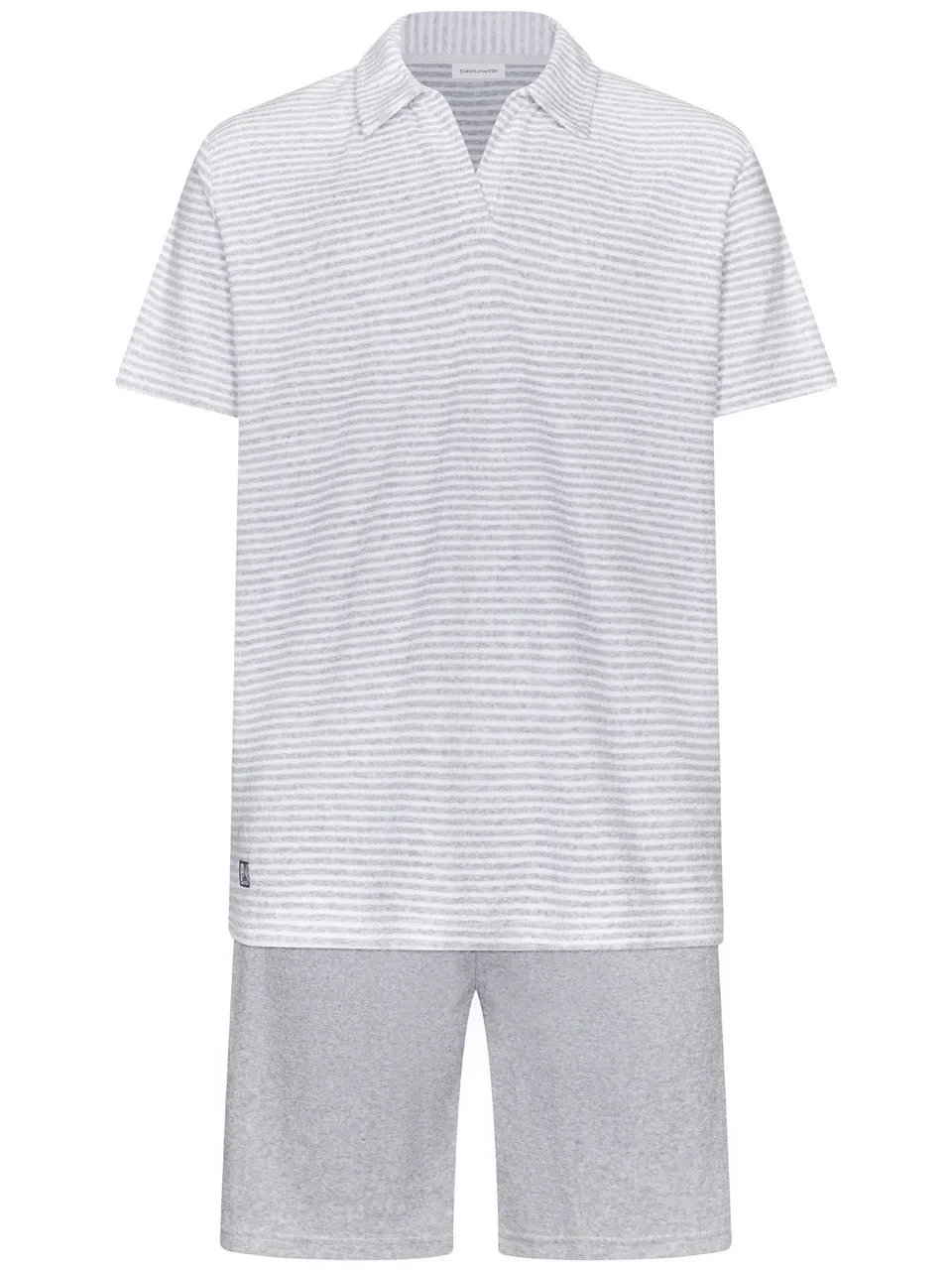 pastunette-gray-melee-shortama-grau-kurzpyjama-baumwolle image 1