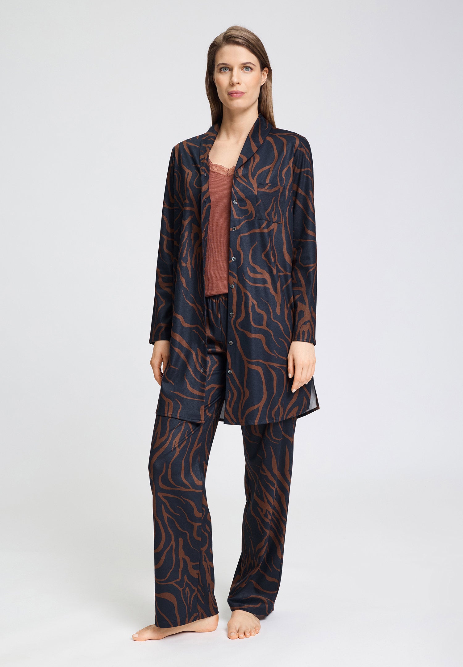 hanro-loungy-nights-long-pants-pyjamahose-navy-baumwolle image 5